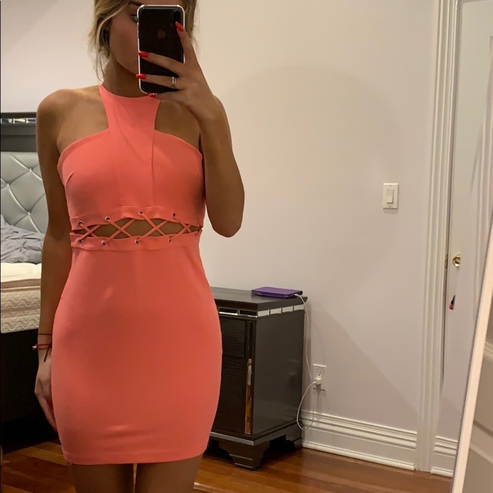 Salmon Colored Mini Dress